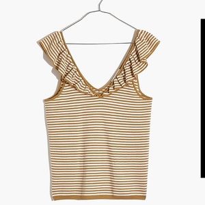 Belhaven Ruffle Sweater Tank in Stripe